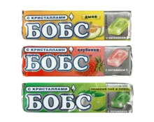 Леденцы БОБС с кристаллами, 35 г, 3 вида