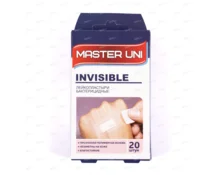 Лейкопластырь бактерицидный MASTER UNI INVISIBLE, 20 шт