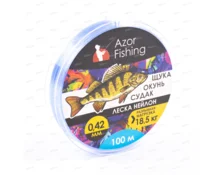 Леска нейлон Azor Fishing Окунь, судак, 100 м, 0,42 мм, тест 9 кг, светло-голубая