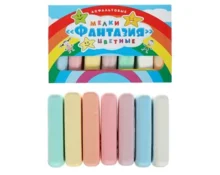 Мелки для асфальта Фантазия брусок, картонная коробка, 7 шт