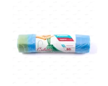 Мешки для мусора AKOR ПНД, 60 л, с завязками, 15 шт в рулоне