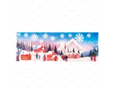 Наклейка новогодняя на стекло 60*20 см