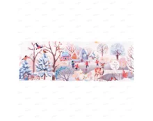 Наклейка новогодняя на стекло 60*20 см