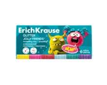 Пластилин ErichKrause Jolly Friends Glitter со стеком, 6 цветов