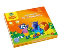 Пластилин МУЛЬТИ ПУЛЬТИ Приключения Енота 10 цветов, 200 г