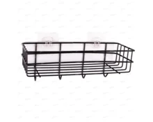 Полка настенная с крючками, металлическая, черная, 27,5*10*10 см