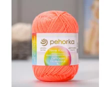 Пряжа пехорка Детская новинка, Светлый коралл 351, 100% акрил, 50 г, 200 м