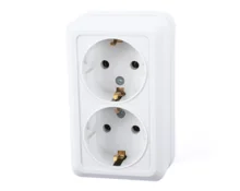 Розетка двойная IN HOME BOLLETO, 16А, IР20, 230 В, открытая установка, заземление, белая