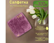 Салфетка ЧИ100, 30*30 см, микрофибра, высокий ворс