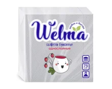 Салфетки бумажные Welma однослойные, микс, 75 шт