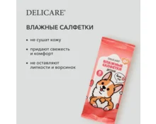 Салфетки влажные DELICARE Корги, 8 шт