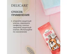 Салфетки влажные DELICARE Корги, 8 шт