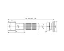 Сифон для раковины АНИ Пласт G216, 1 1/4"*40 мм, гофра, 40*50 мм, нерж чашка, белый