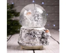 Сувенир новогодний Шар со снегом, 16,5*12 см, с подсветкой, с музыкой, USB
