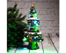 Сувенир светодиодный Елочка, 21*21*41 см, с подсветкой, музыка, 3АА, USB