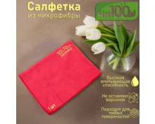 Тряпка универсальная ЧИ100, 50*70 см, микрофибра, низкий плотный ворс