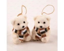 Украшение елочное Мишка, 9 см, с подвесом, 2 шт