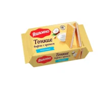 Вафли Яшкино тонкие с кокосовым кремом, 144 г