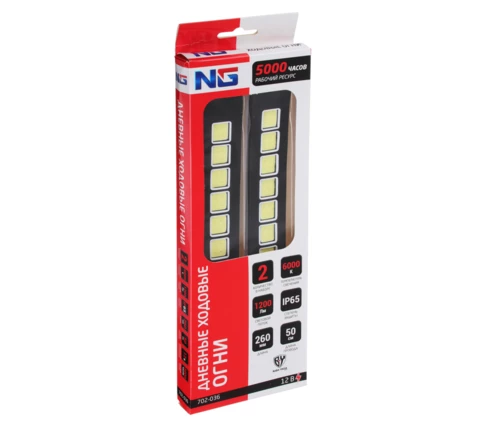 Дневные ходовые огни NG LED 40 шт, резиновый корпус, 260 мм, 12 V, белый, 2 шт