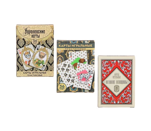 Карты игральные, пластиковые, 36 карт, микс, 6,3*8,8 см
