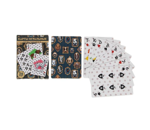 Карты игральные, пластиковые, 36 карт, микс, 6,3*8,8 см
