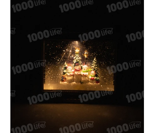 Сувенир новогодний Фонарь Картина, 24*19 см, светодиодный, USB, 4R6