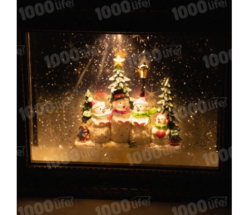 Сувенир новогодний Фонарь Картина, 24*19 см, светодиодный, USB, 4R6