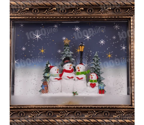 Сувенир новогодний Фонарь Картина, 24*19 см, светодиодный, USB, 4R6