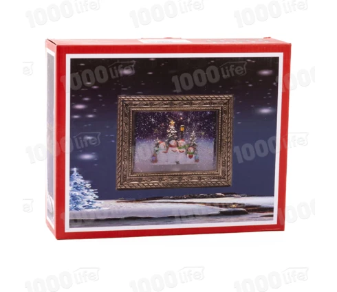 Сувенир новогодний Фонарь Картина, 24*19 см, светодиодный, USB, 4R6