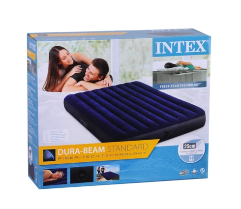 Матрас надувной INTEX Classic downy Квин 64759, 152*203*25 см, двухместный
