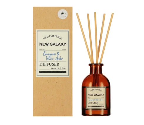 Аромадиффузор NEW GALAXY Perfumerie, Lemongrass & Vetiver, Amber, 40 мл