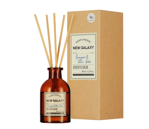 Аромадиффузор NEW GALAXY Perfumerie, Lemongrass & Vetiver, Amber, 40 мл