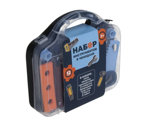 Набор инструментов ИГРОЛЕНД в чемоданчике, 12 предметов, ABS, 21,2*20*5 см