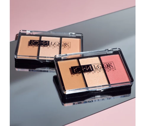 Набор для макияжа ЮНИLOOK, корректор, румяна, хайлайтер, 11 г