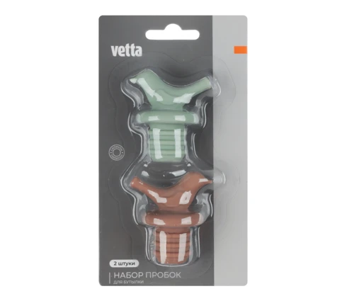 Пробка для бутылки vetta, силикон, 2 шт