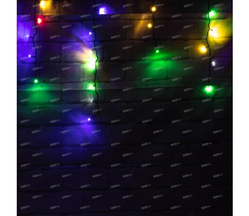 Гирлянда уличная Бахрома, 6 м, 120 диодов, RGB, 220 В, IP44, мерцание, модульная