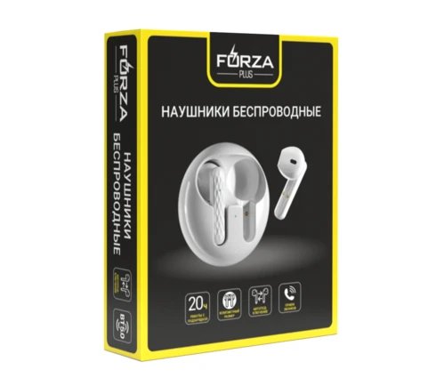 Наушники беспроводные FORZA, TWS Disk, 30/350мАч, ВТ 5.0