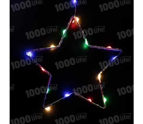 Гирлянда светодиодная Нить Звезда, 160 диодов, 8 нитей, 3 м, RGB