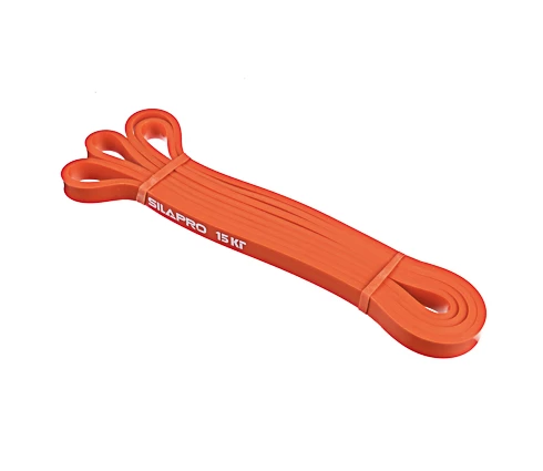 Лента для фитнеса SILAPRO, 208*0,45*1,3 см, силовая, эластичная, латекс, 15 кг