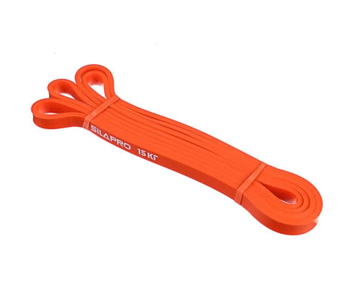 Лента для фитнеса SILAPRO, 208*0,45*1,3 см, силовая, эластичная, латекс, 15 кг