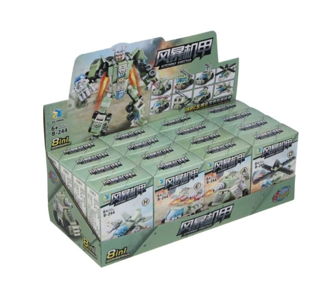 Конструктор ИГРОЛЕНД Военная техника, 8 в 1, 8*3,5*11 см
