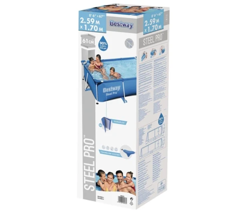 Бассейн каркасный BestWay 56403, 259*170*61 см, 2300 л, прямоугольный