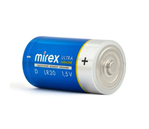 Батарейка Mirex Ultra, щелочная, D (R20), BL-2, 2 шт