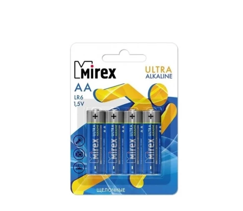 Батарейка Mirex Ultra, щелочная, AA (R6), BL-4, 1 шт