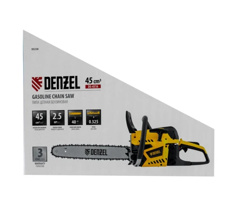 Бензопила DENZEL DS-4516, 2,5 л.с., объем 45 см3, шина 16