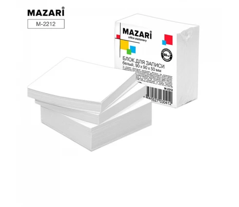 Блок для записи MAZARI белый, 90*90*50 мм