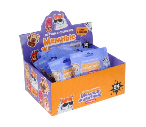 Игрушка сюрприз ИГРОЛЕНД Мемные животные, стикеры 30 штук
