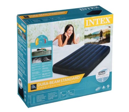 Матрас надувной INTEX Classic downy Твин 64757, 99*191*25 см, одноместный