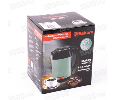 Чайник электрический Sakura SA-2168BV, черно-фиолетовый, 1,8 л, 1500-1800 Вт