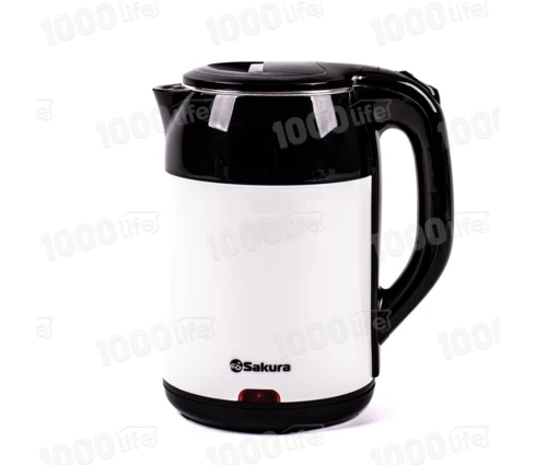 Чайник электрический Sakura SA-2168BW, черно-белый, 1,8 л, 1500-1800 Вт